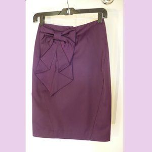 H & M Purple Satin Party Skirt w/ Bow Size 4